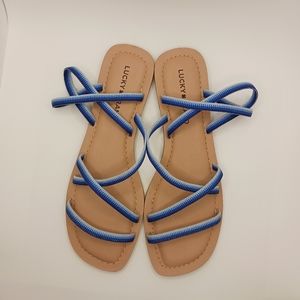 🍀Lucky Brand Bizell Slingback Blue Ombre Sandals Size 10